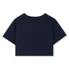 Girls Navy Blue Logo T-Shirt, 2, hi-res