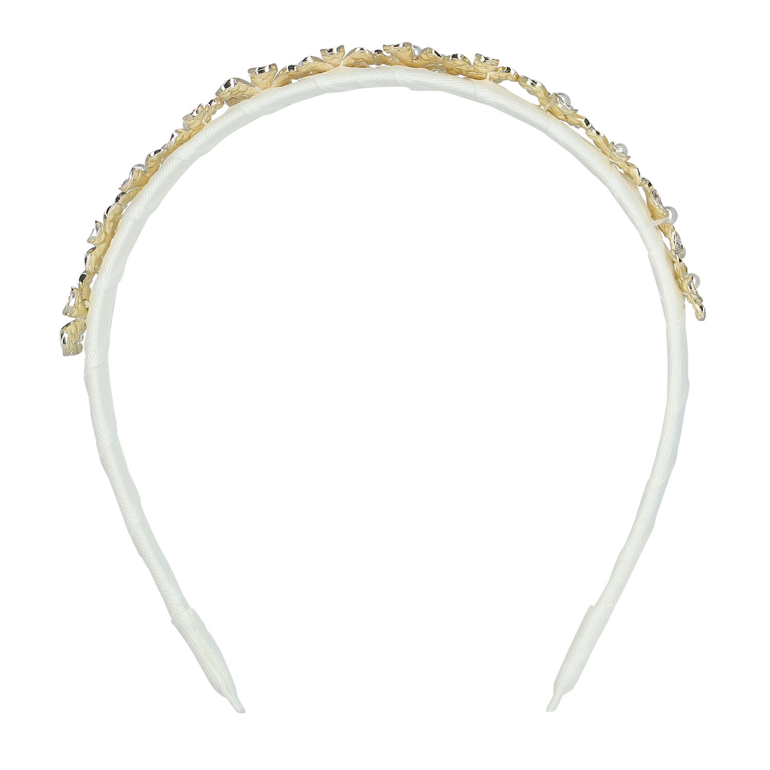 Girls White Embellished Headband, 2, hi-res image number null
