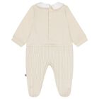 Beige Logo Babygrow, 1, hi-res