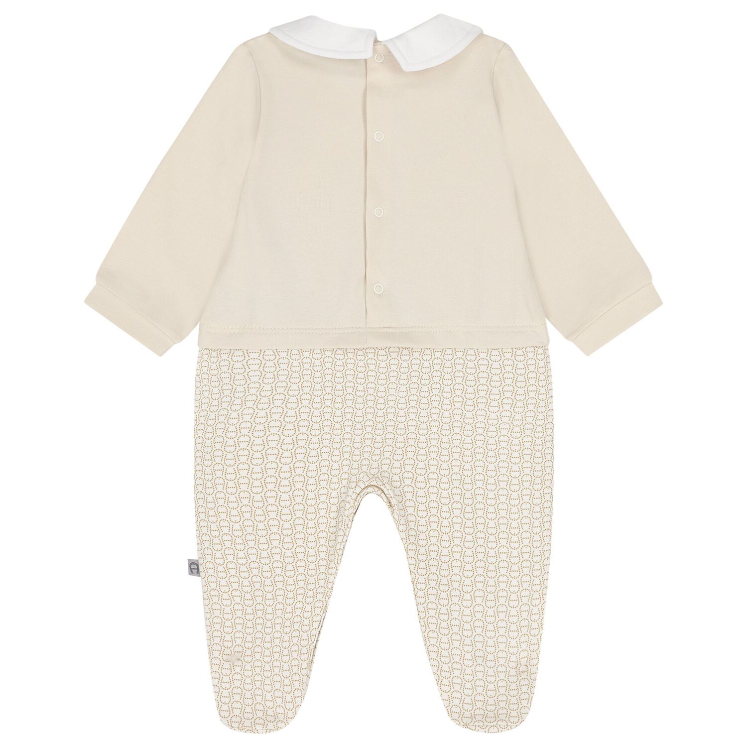 Beige Logo Babygrow, 1, hi-res