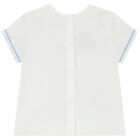 Baby Boys White & Blue Smart Dungaree Set, 2, hi-res