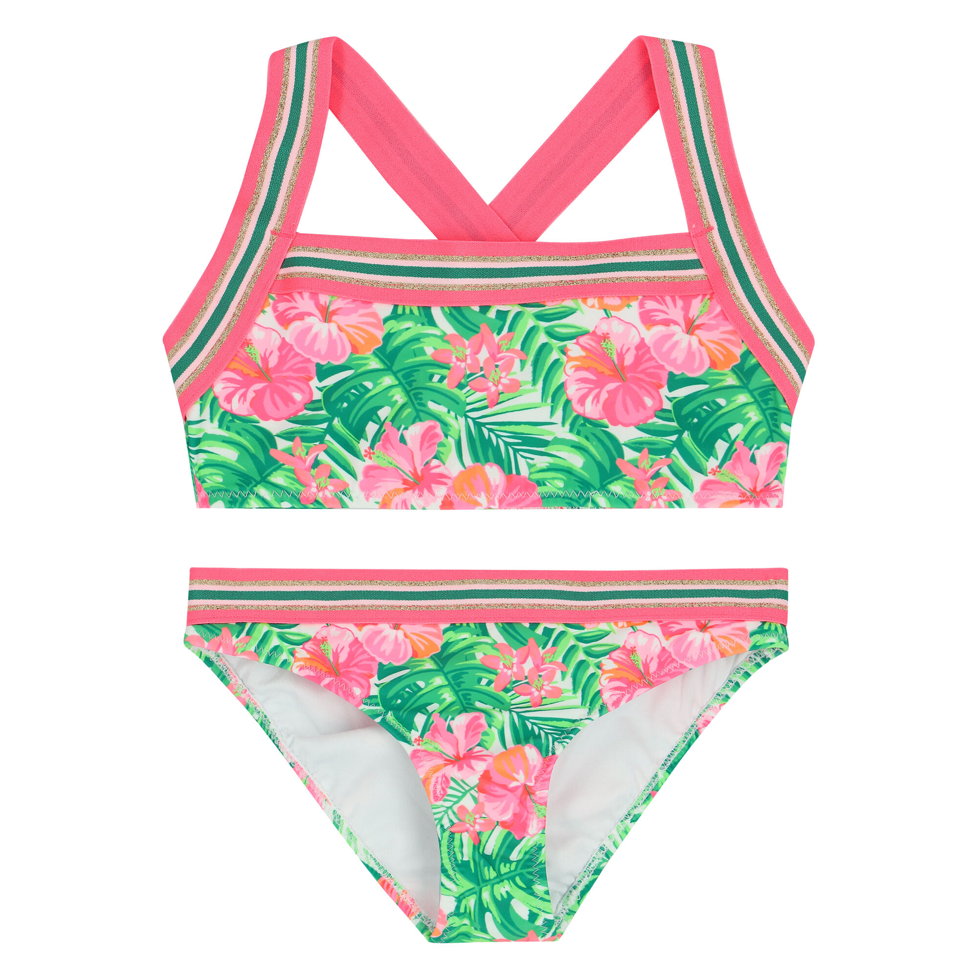 Pink and green swimsuit hotsell