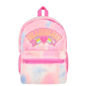 Girls Fluffy Pink Faux Fur Backpack
