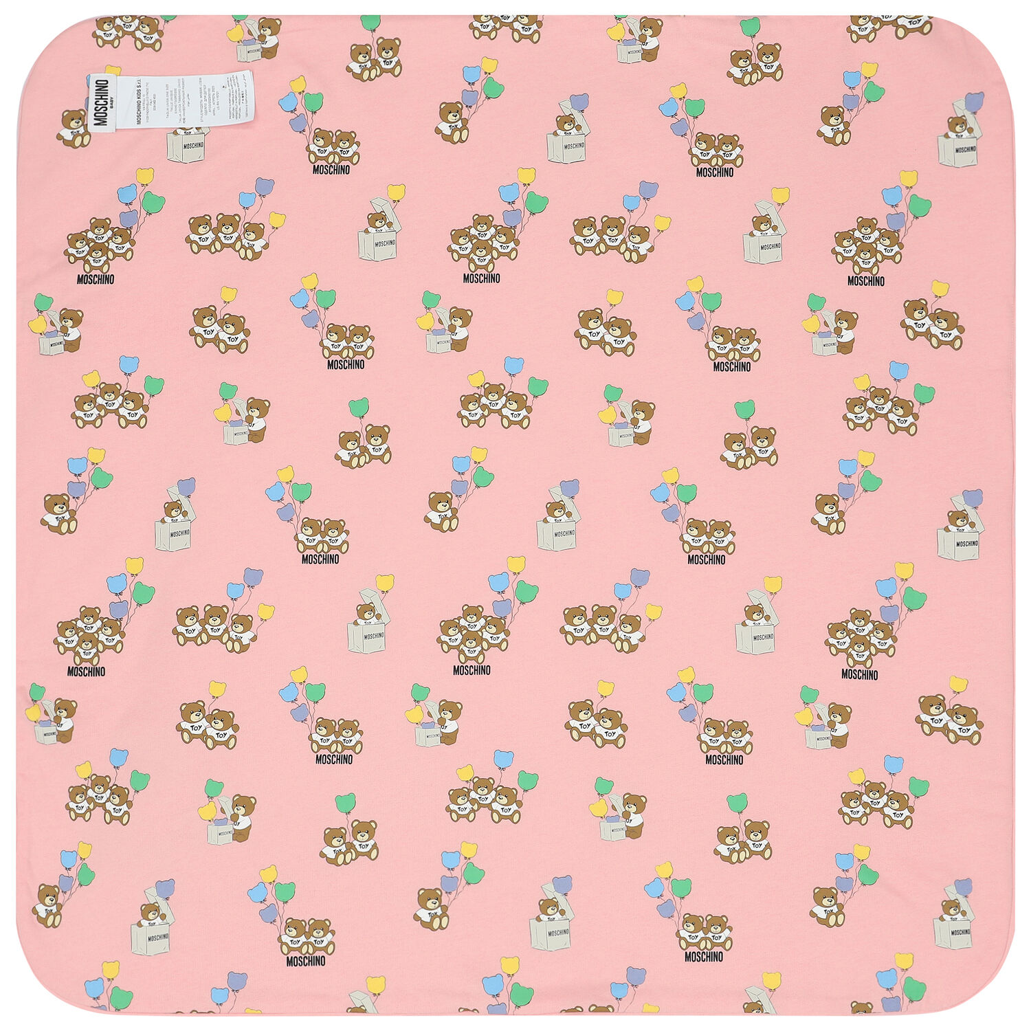 Pink Teddy Bear Logo Baby Blanket, 3, hi-res