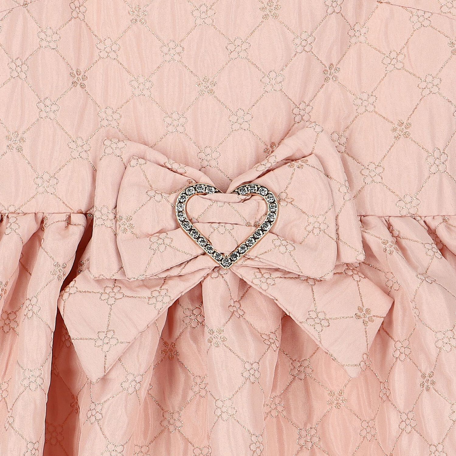 Girls Pink Jacquard Flower Dress, 2, hi-res image number null