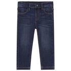 Younger Boys Navy Blue Denim Jeans, 1, hi-res
