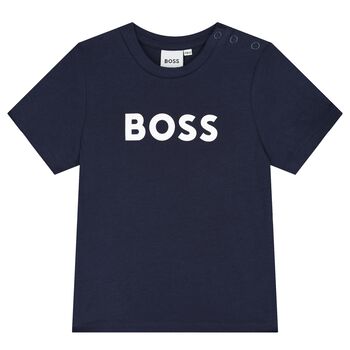 Younger Boys Navy Blue Logo T-Shirt