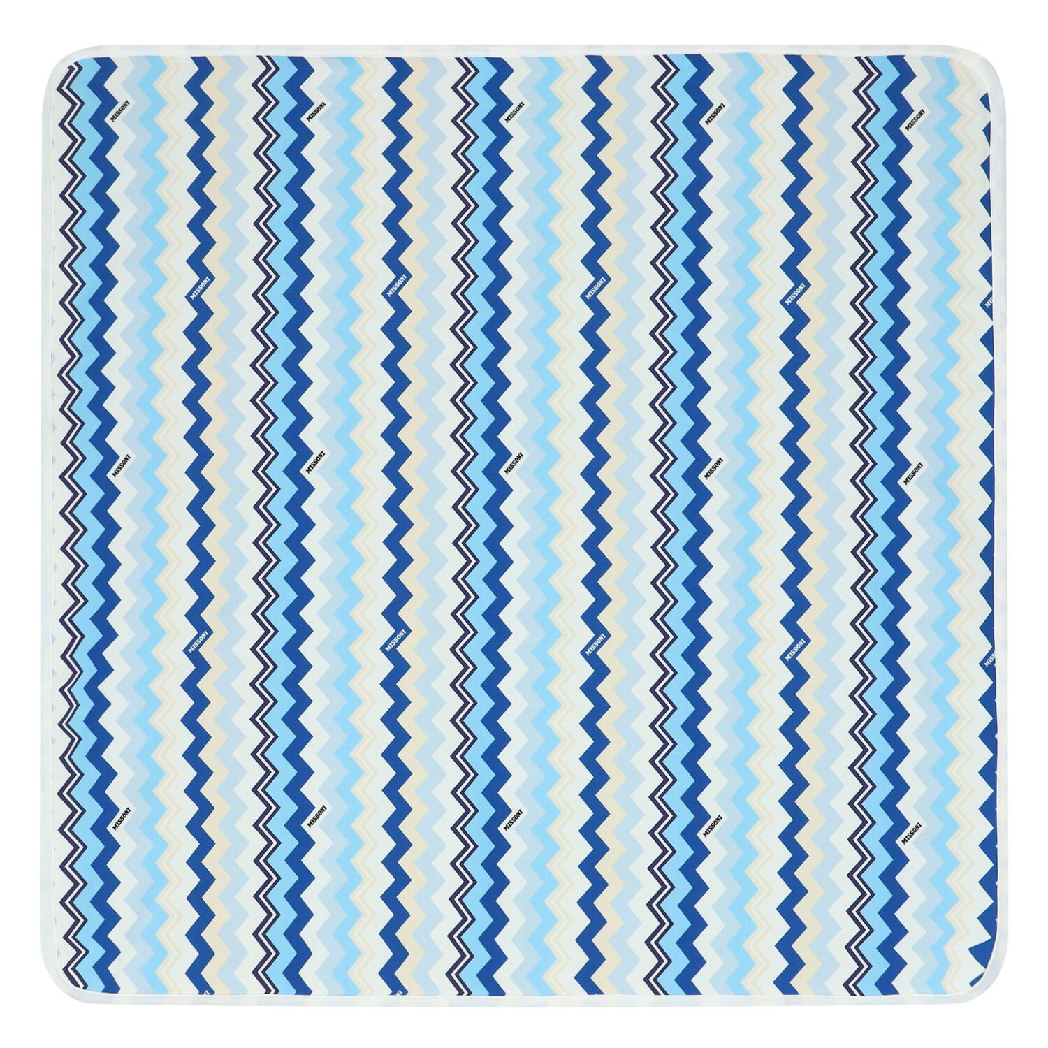 Blue & White Zigzag Baby Blanket, 1, hi-res