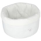 White Logo Baby Accessory Basket, 1, hi-res