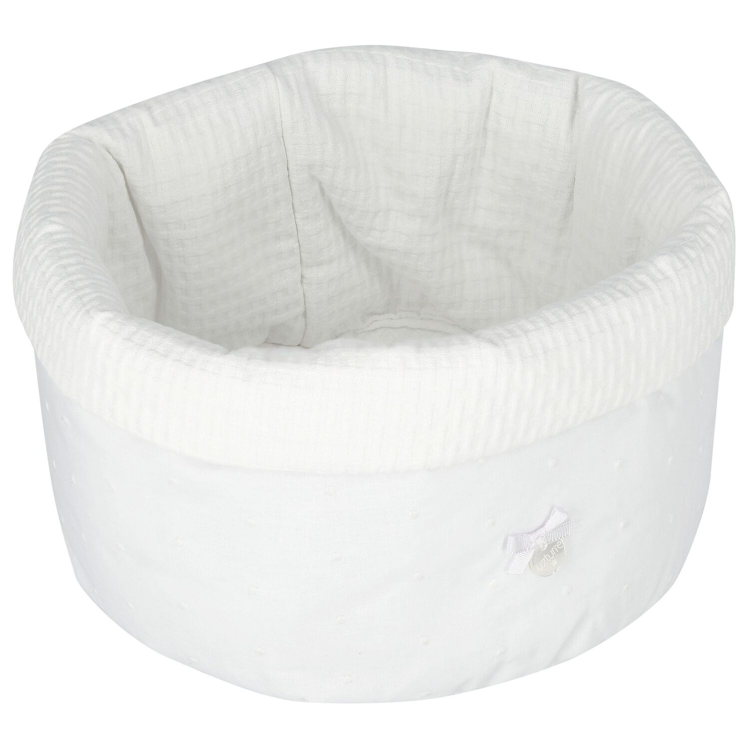 White Logo Baby Accessory Basket, 1, hi-res