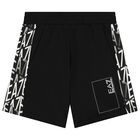 Boys Black Logo Shorts, 1, hi-res