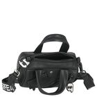 Girls Black Faux Leather Handbag, 1, hi-res