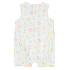 Baby Girls White Logo Romper, 1, hi-res