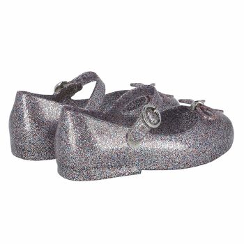 Younger Girls Silver Glitter Jelly Shoes