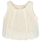 Girls Beige & Gold Chiffon & Sequin Lace Trousers Set, 1, hi-res