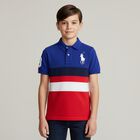 Boys Red & Blue Logo Polo Shirt, 1, hi-res