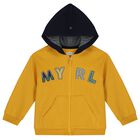 Younger Boys Navy Blue, Grey & Yellow 3 Piece Tracksuit Set, 1, hi-res