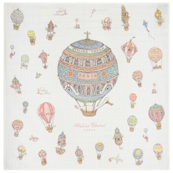 White Hot Air Balloons Baby Carr&eacute; Swaddle Blanket