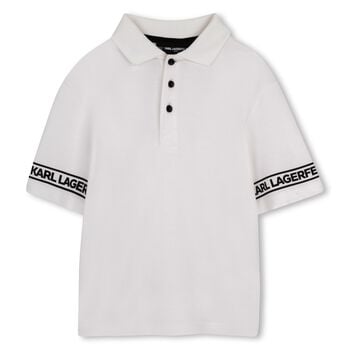 Boys White Logo Polo Shirt