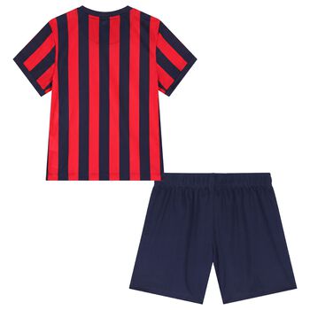 Boys Red & Blue Goal Mode Shorts Set