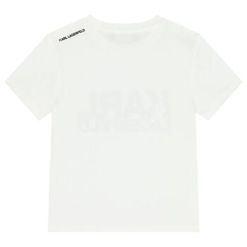 Boys Mini Me White Logo T-Shirt