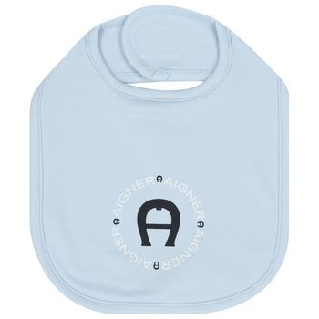 Baby Boys Blue Logo Bib