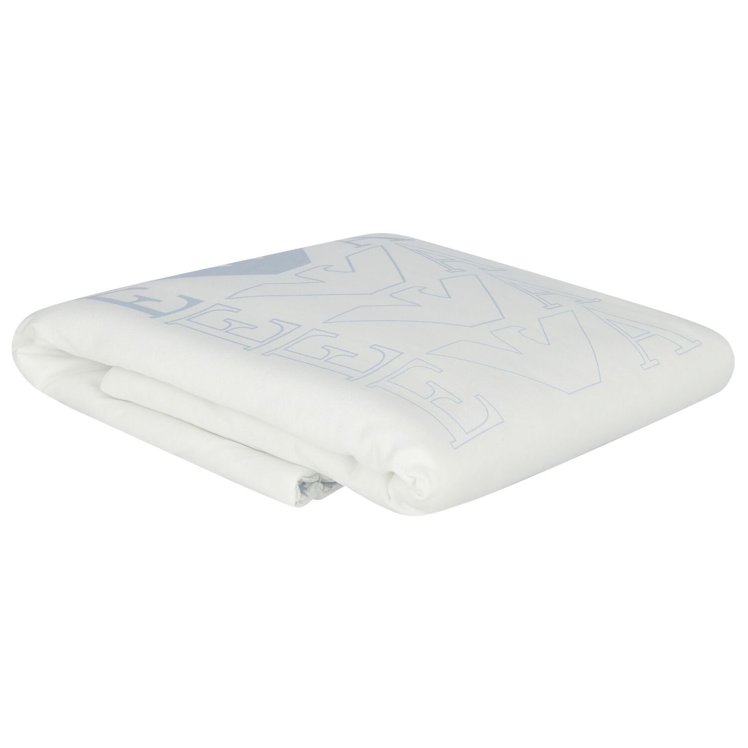 Baby Boys Ivory & Blue Logo Baby Blanket, 2, hi-res