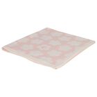 Baby Girls Pink Flower Knitted Blanket, 1, hi-res