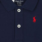 Baby Boys Navy Logo Polo Romper, 1, hi-res