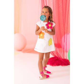 Girls White Flower Dress