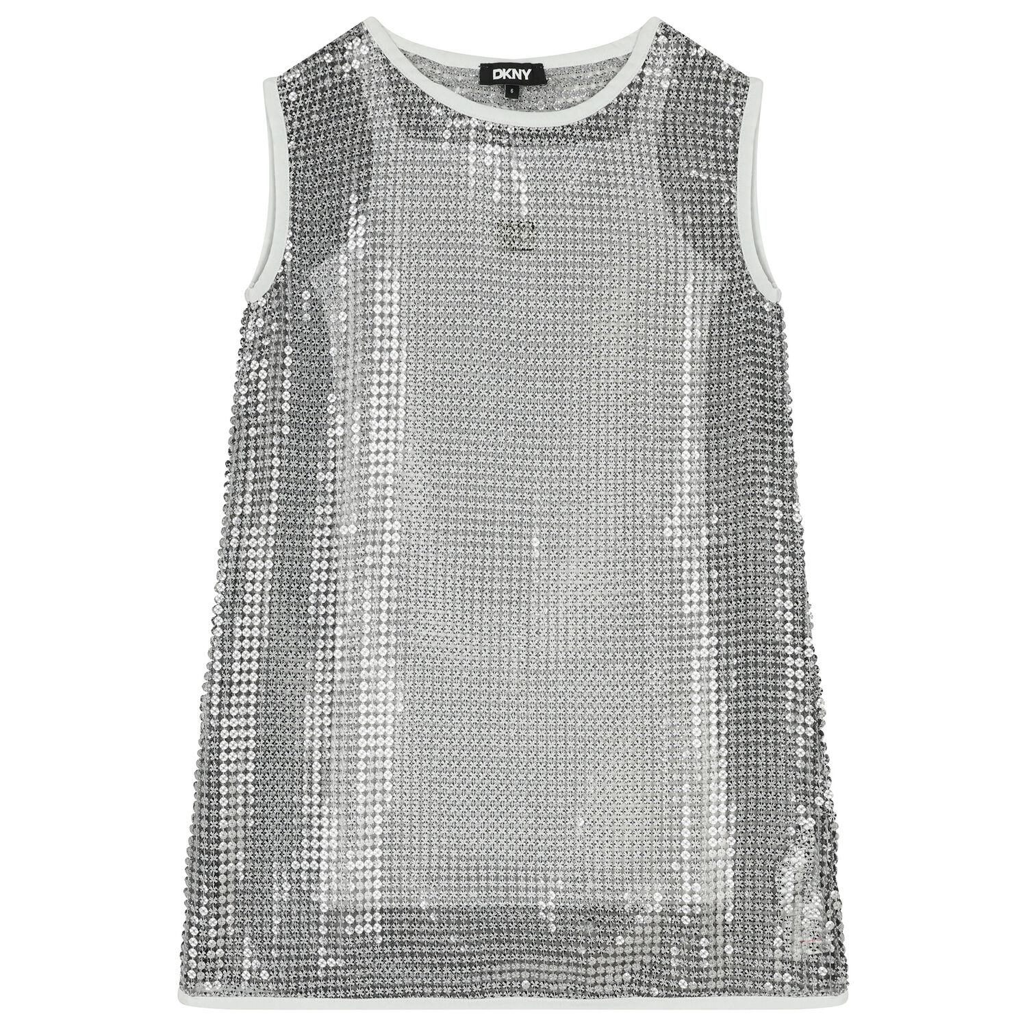 Girls Gold & White Logo Dress Set, 1, hi-res