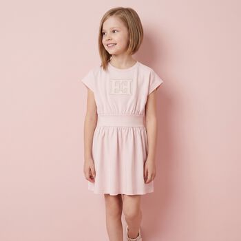 Girls Pink Logo Dress