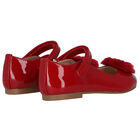 Girls Red Fur Patent Leather  Shoes, 1, hi-res