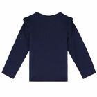 Girls Navy Blue Long Sleeve Logo Top, 1, hi-res