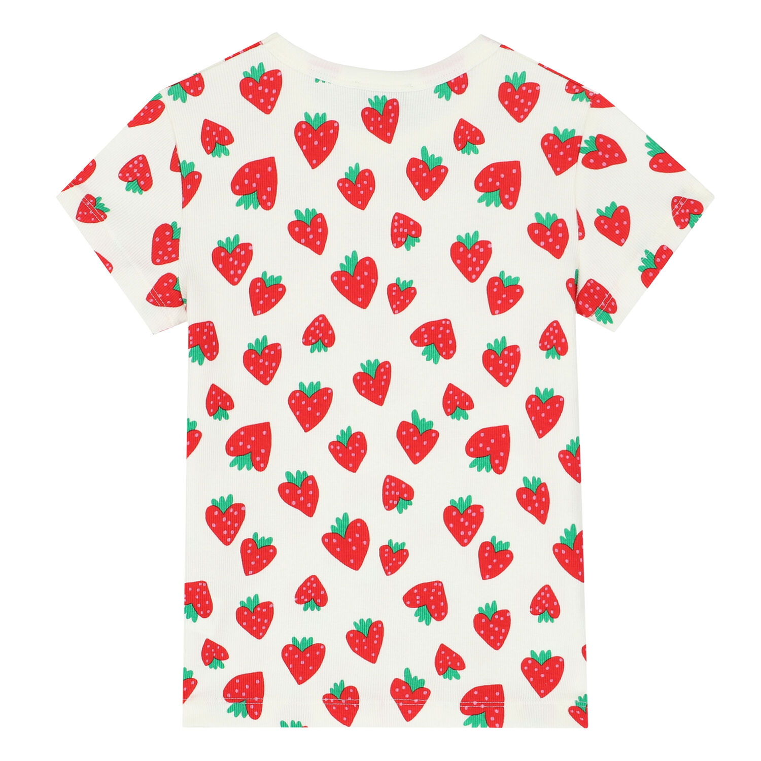 Girls Ivory & Red Strawberry T-Shirt, 1, hi-res