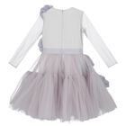 Girls Purple Logo Tulle Dress, 1, hi-res