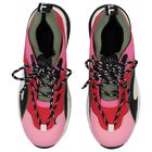 Girls Pink Faux Leather Trainers, 1, hi-res