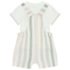 Baby Boys Striped Dungaree & T-Shirt Set, 2, hi-res