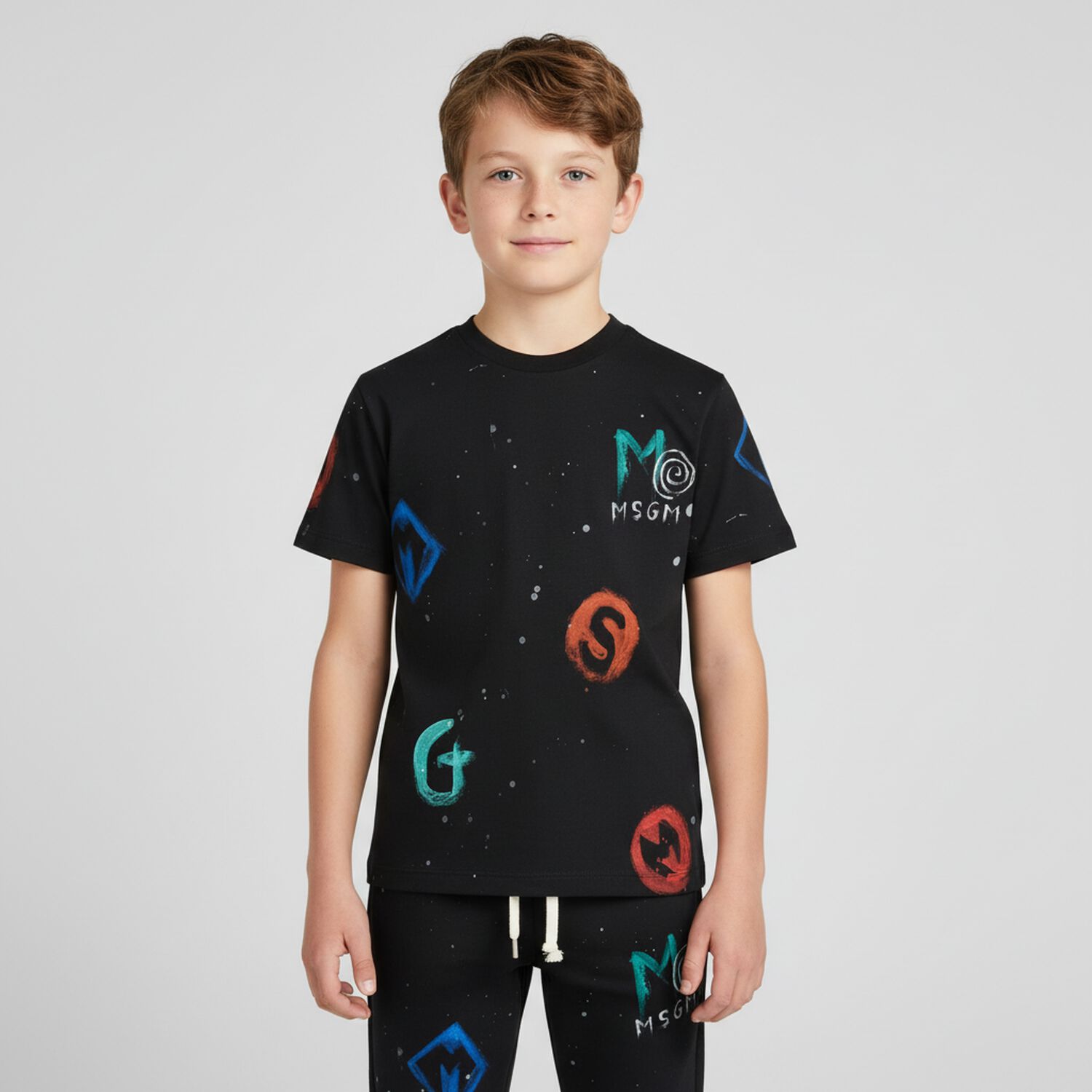 Boys Black Logo T-Shirt, 1, hi-res