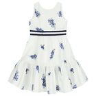 Girls White & Purple Floral Dress, 2, hi-res