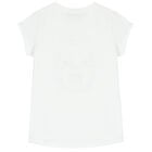Girls White Rabbit Logo T-Shirt, 1, hi-res