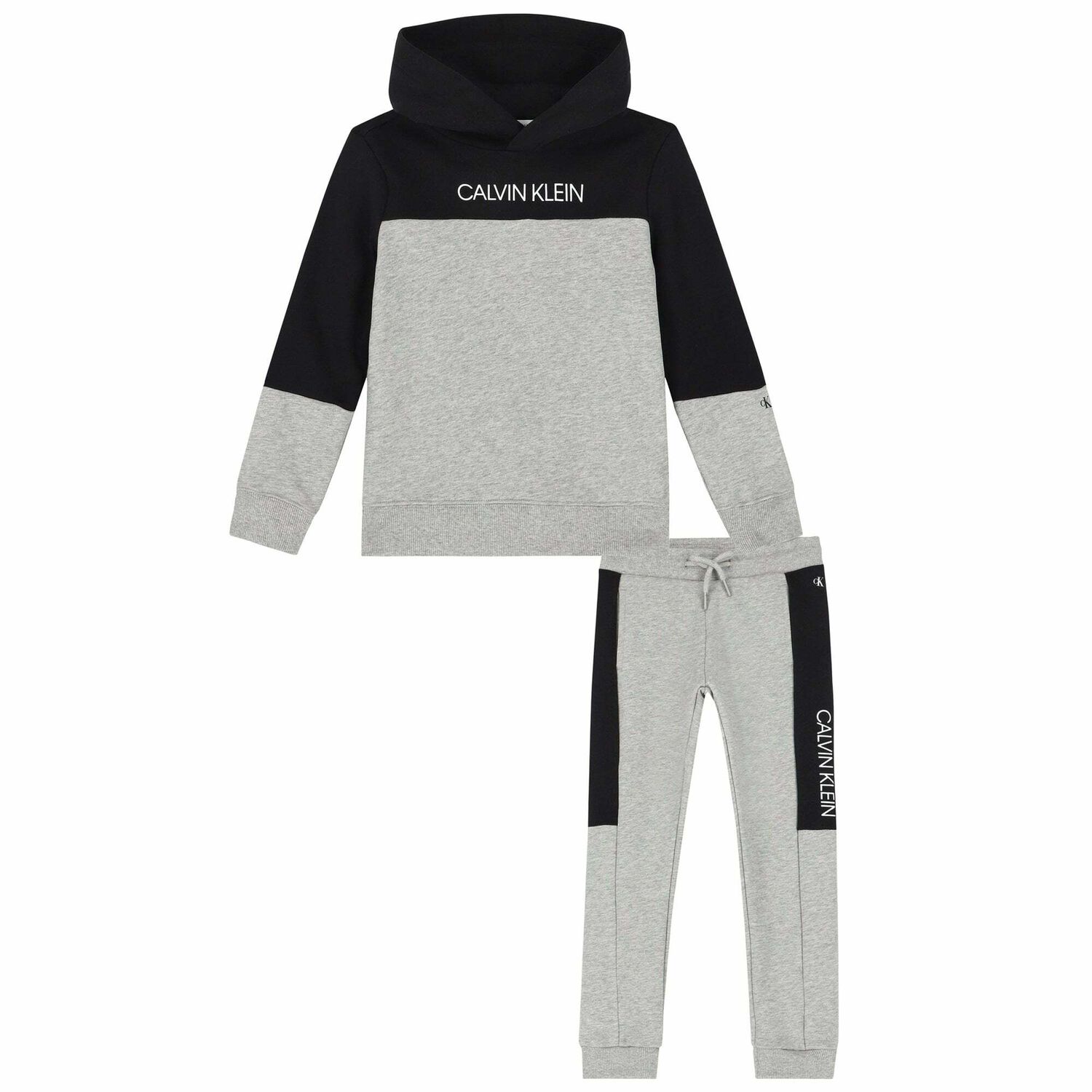 Boys Grey & Black Logo Tracksuit, 1, hi-res