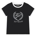 Girls Black & White Logo T-Shirt, 1, hi-res