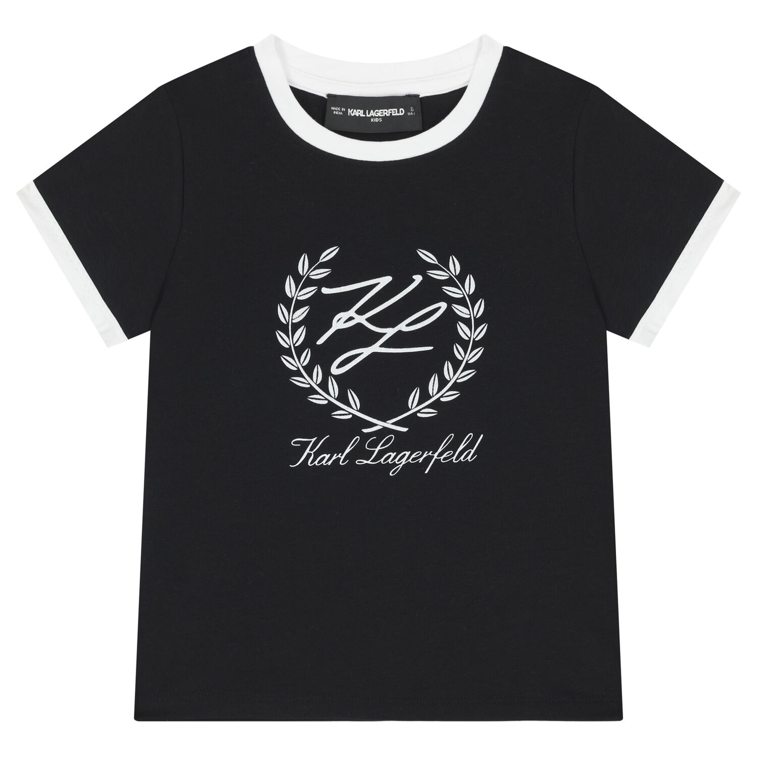 Girls Black & White Logo T-Shirt, 1, hi-res