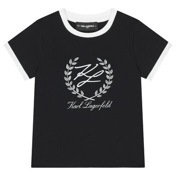 Girls Black & White Logo T-Shirt