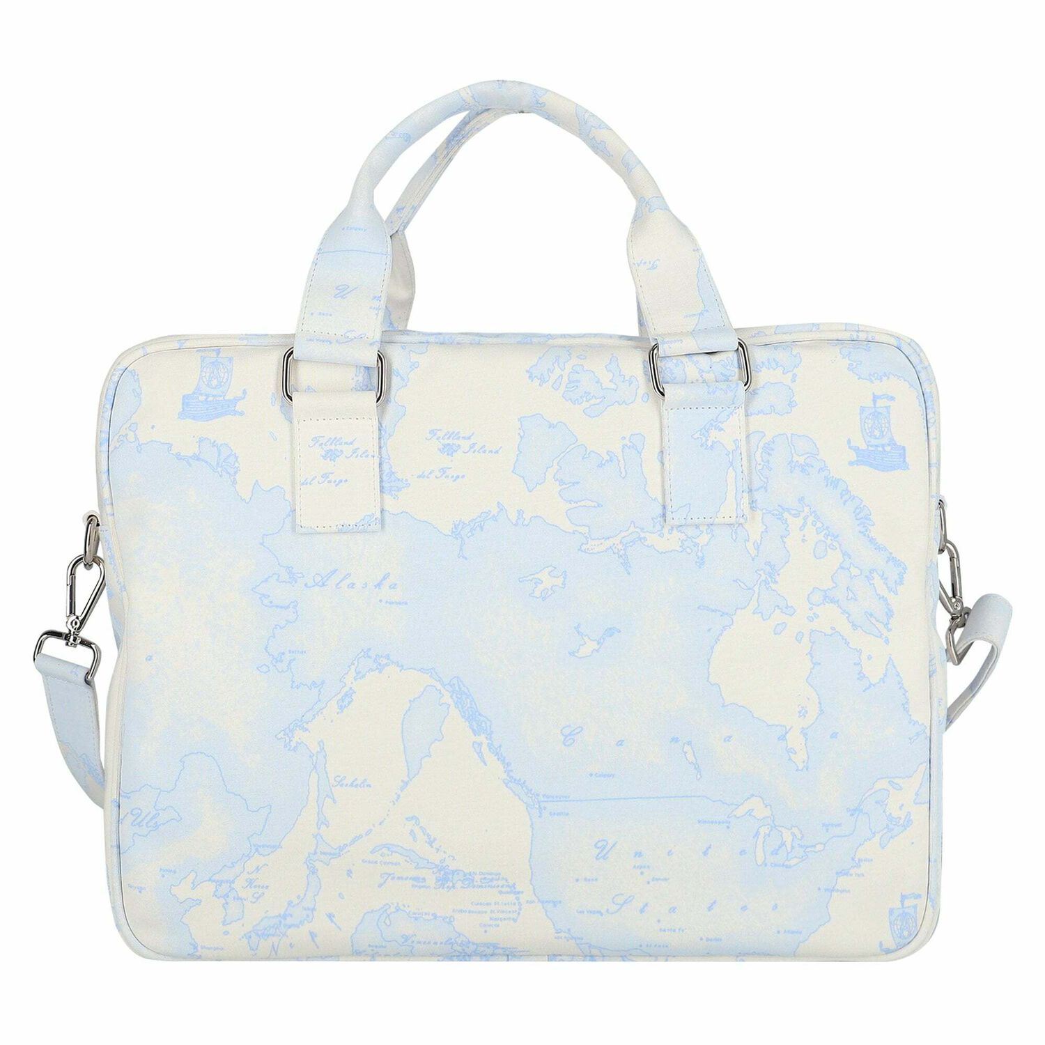 Blue Geo Map Baby Changing Bag, 2, hi-res