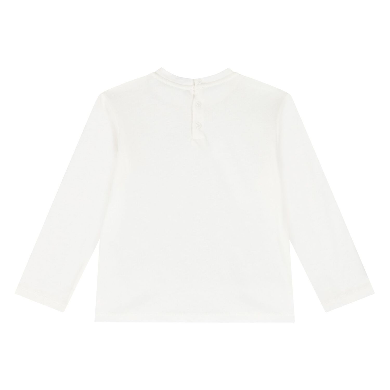 Baby Boys White Logo Long Sleeve Top, 2, hi-res