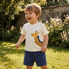 Younger Boys White & Blue Shorts Set, 2, hi-res