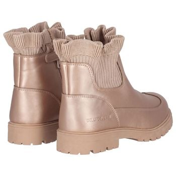 Girls Gold Knit Sock Boots
