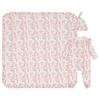 Baby Girls White & Pink Africa Babygrow Gift Set